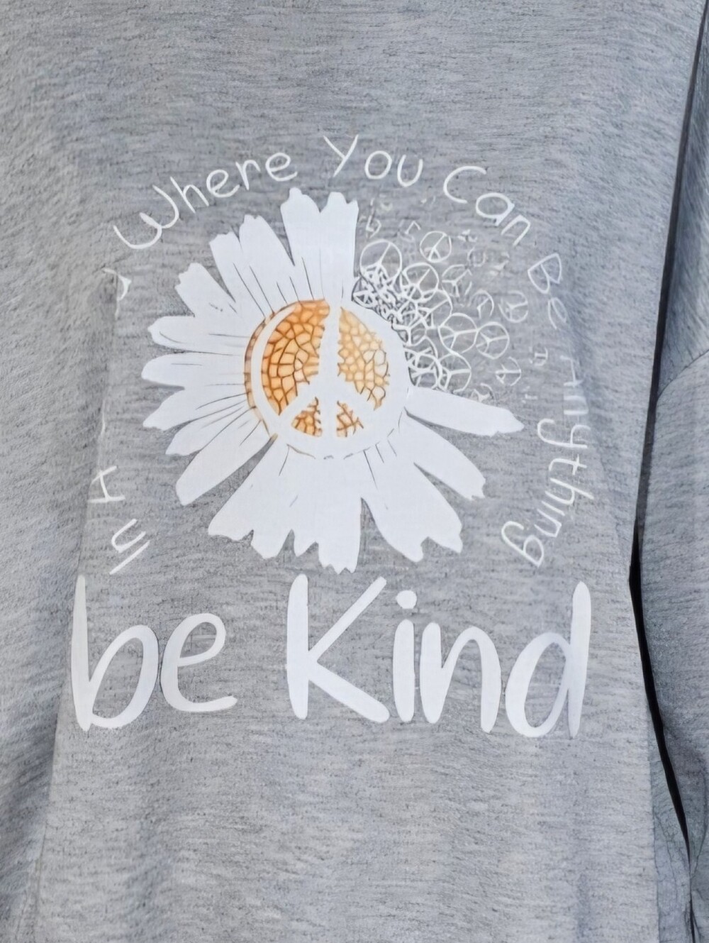 Be Kind Grey Floral Graphic Sweatshirt - Picture 3 of 6